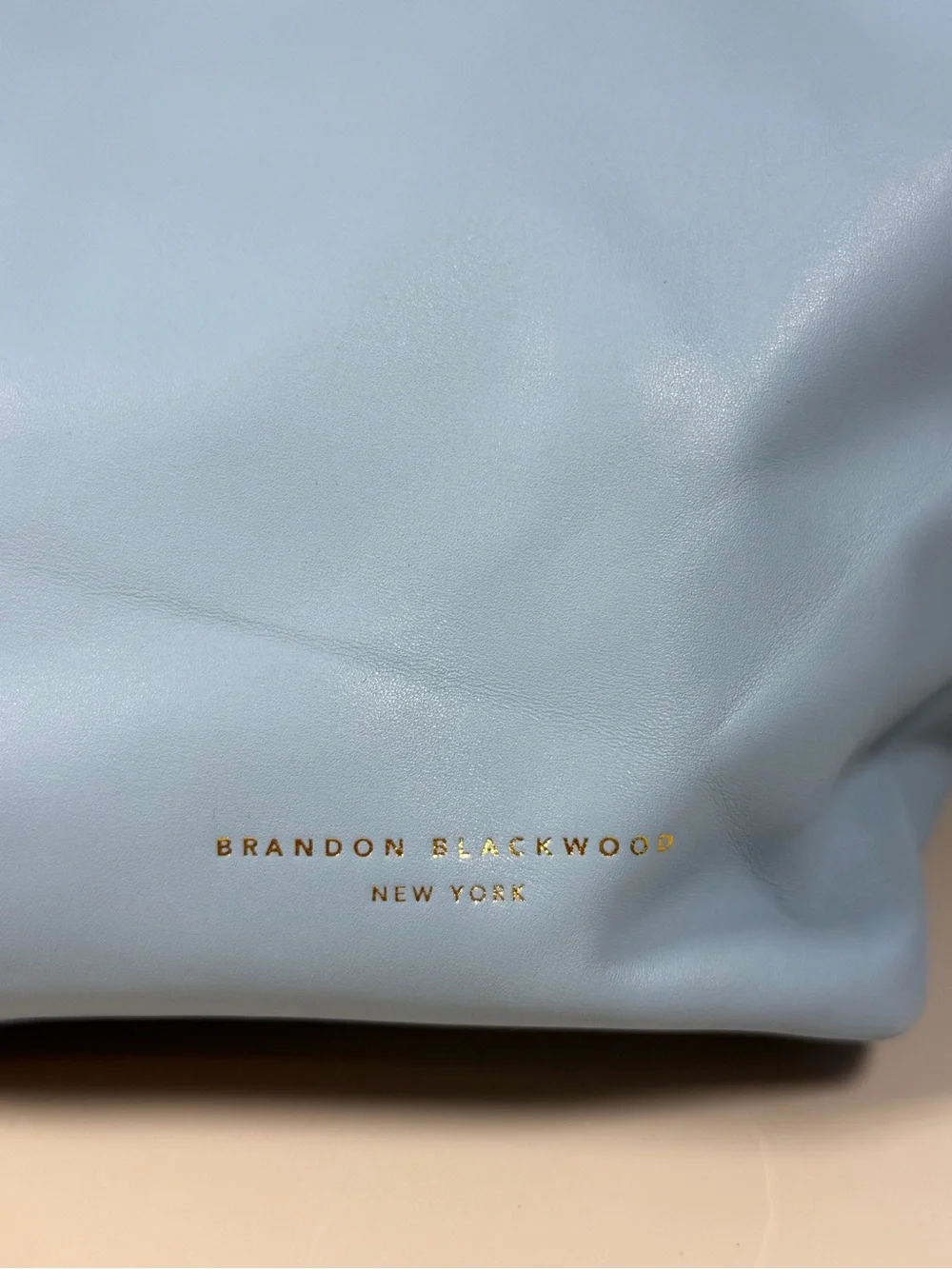 Brandon Blackwood New York Ruched Tote bag- light blue (hard to find color)